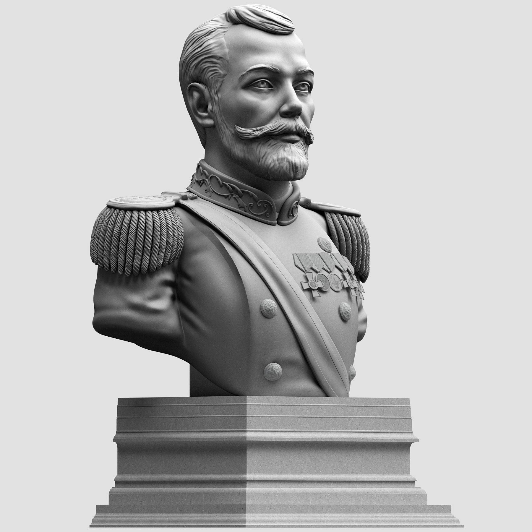 Imperator bust of soldier 3D print model_8