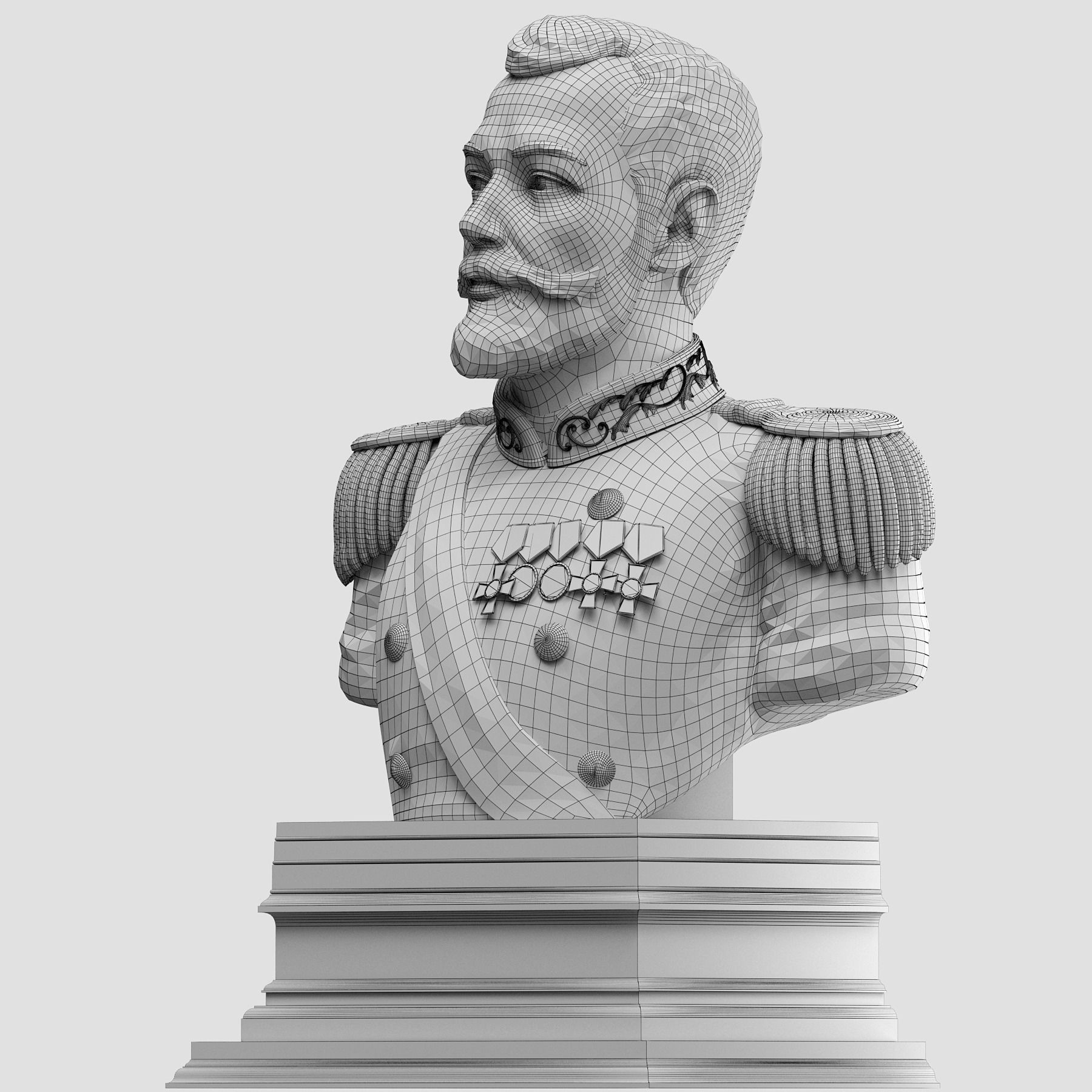Imperator bust of soldier 3D print model_24