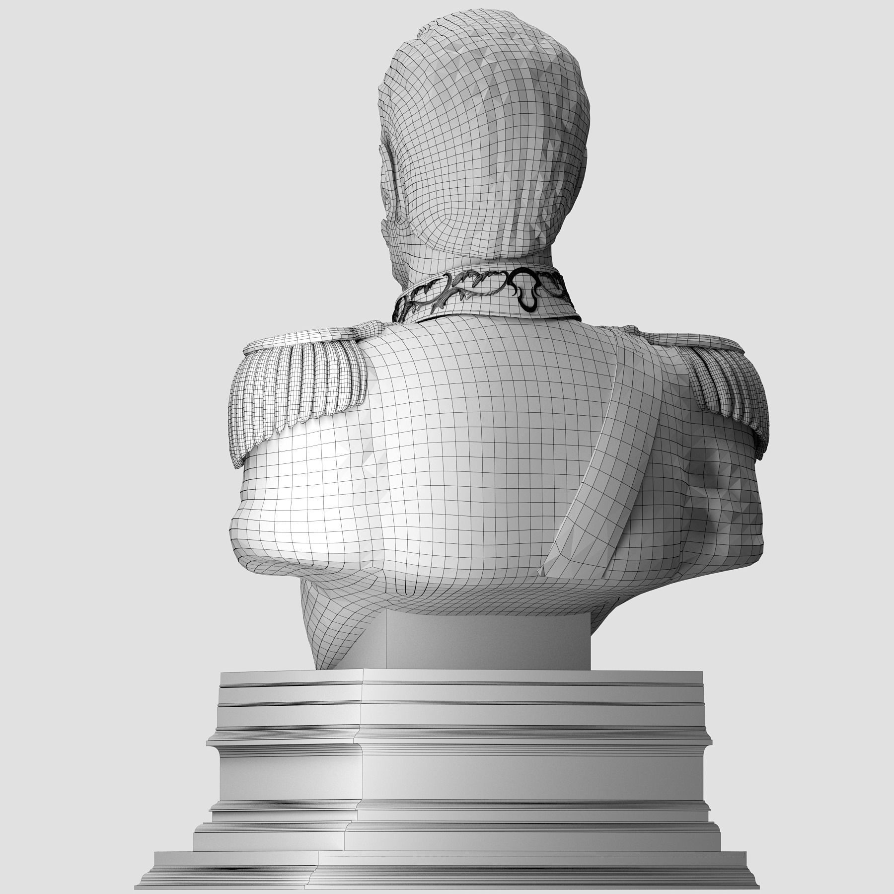 Imperator bust of soldier 3D print model_25