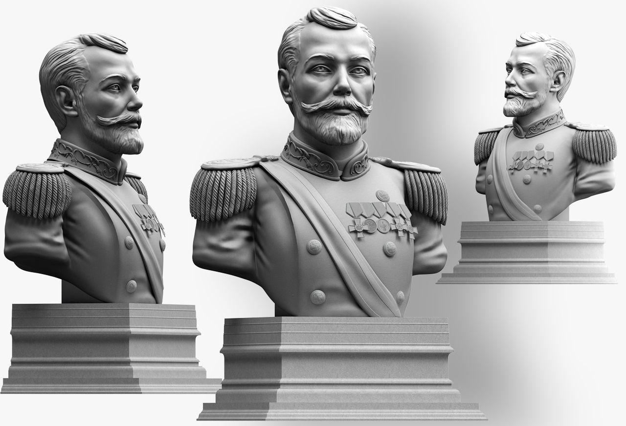 Imperator bust of soldier 3D print model_2