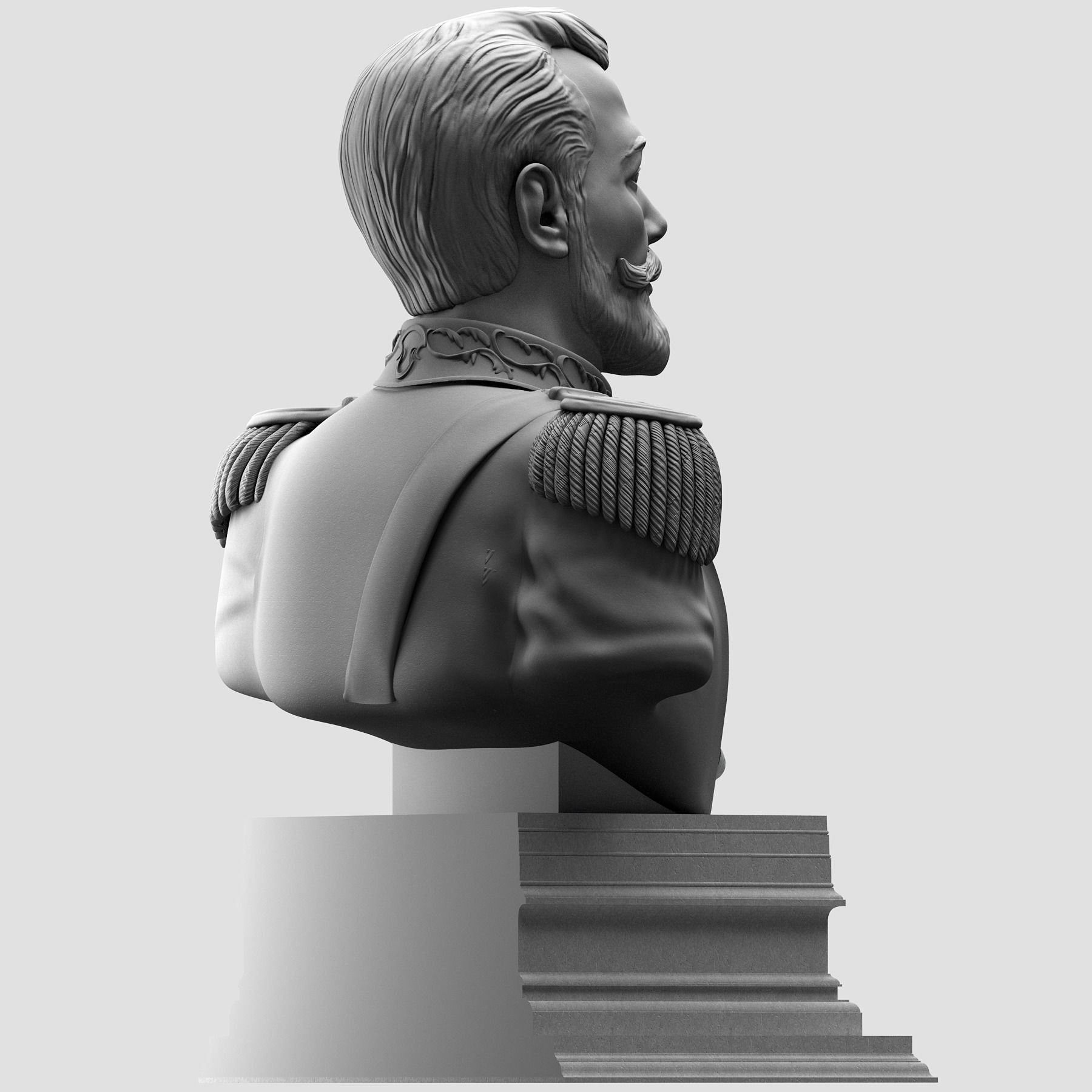 Imperator bust of soldier 3D print model_11