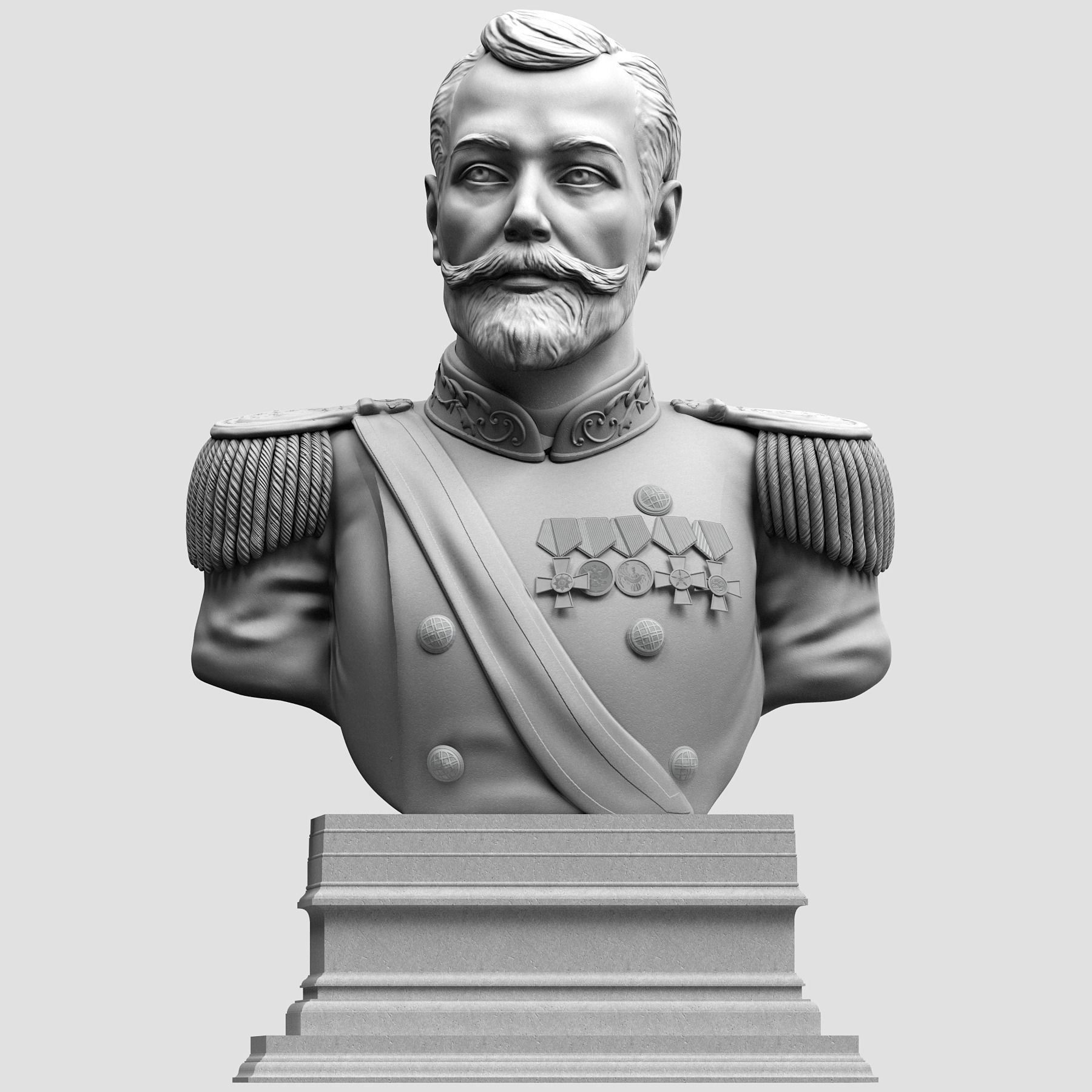 Imperator bust of soldier 3D print model_14