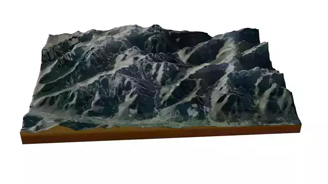 Mountainous Terrain Model 5  3D model