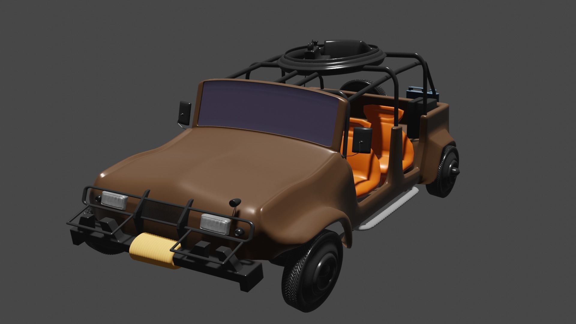 Military Jeep Car willy Free low-poly 3D model_4