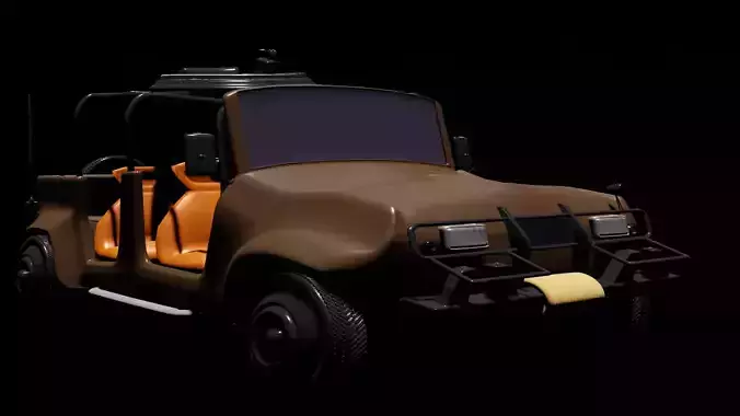 Military Jeep Car willy Free low-poly 3D model