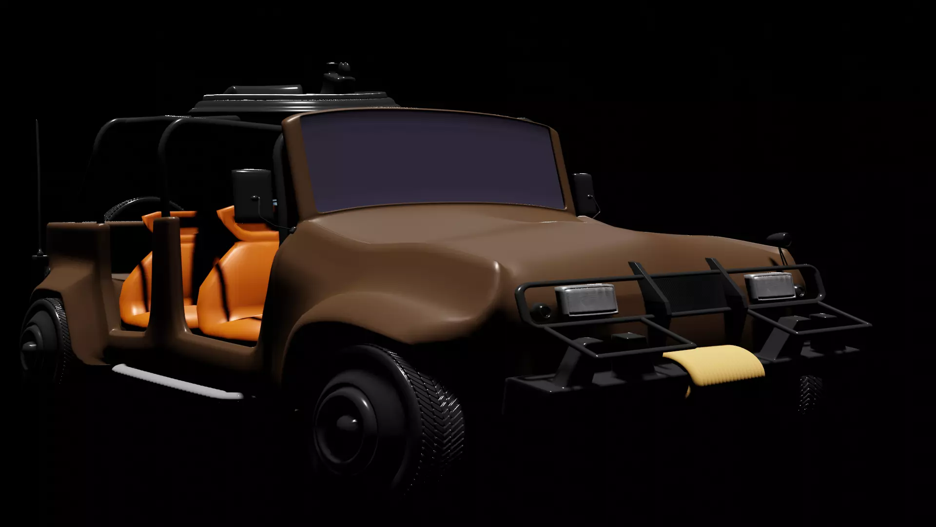 Military Jeep Car willy Free low-poly 3D model_0