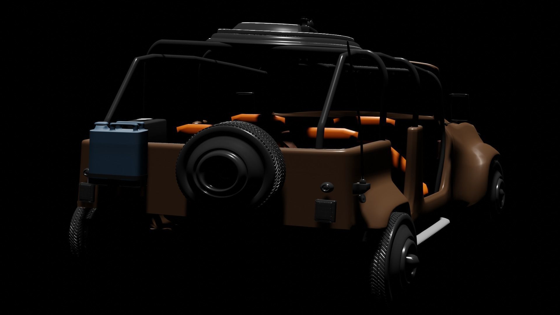 Military Jeep Car willy Free low-poly 3D model_2