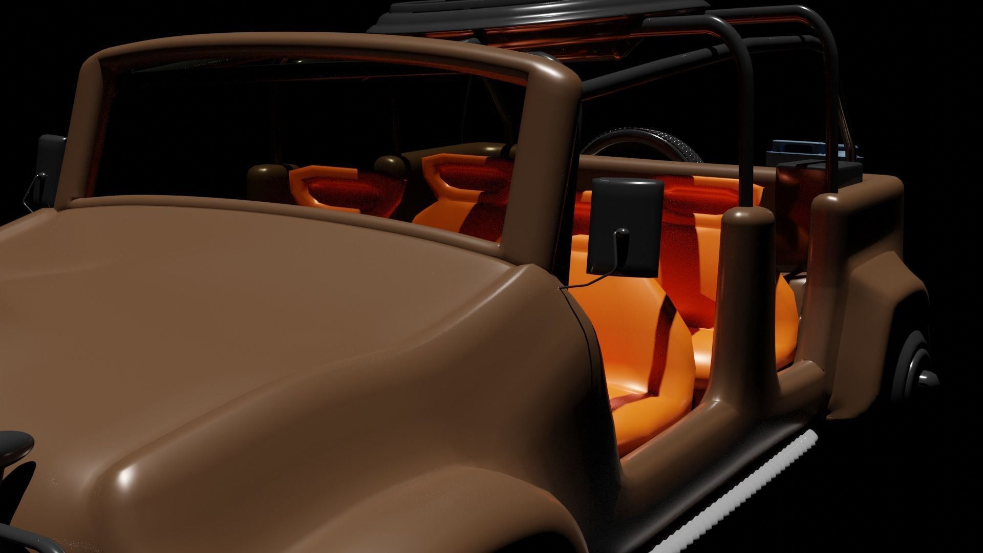 Military Jeep Car willy Free low-poly 3D model_1