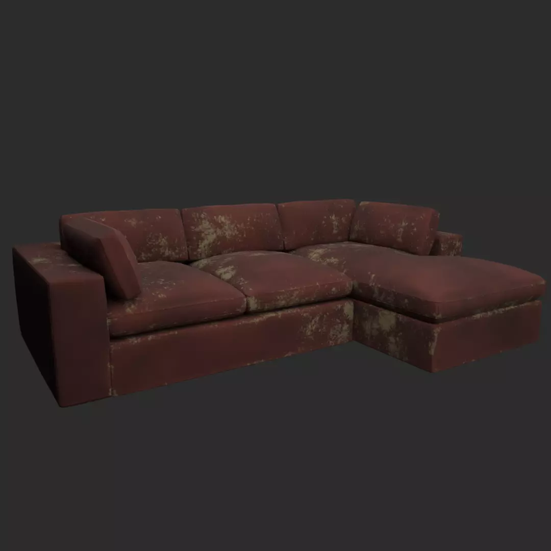 Soviet sofa Free low-poly 3D model