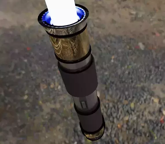 Low-poly Custom blue lightsaber Low-poly 3D model