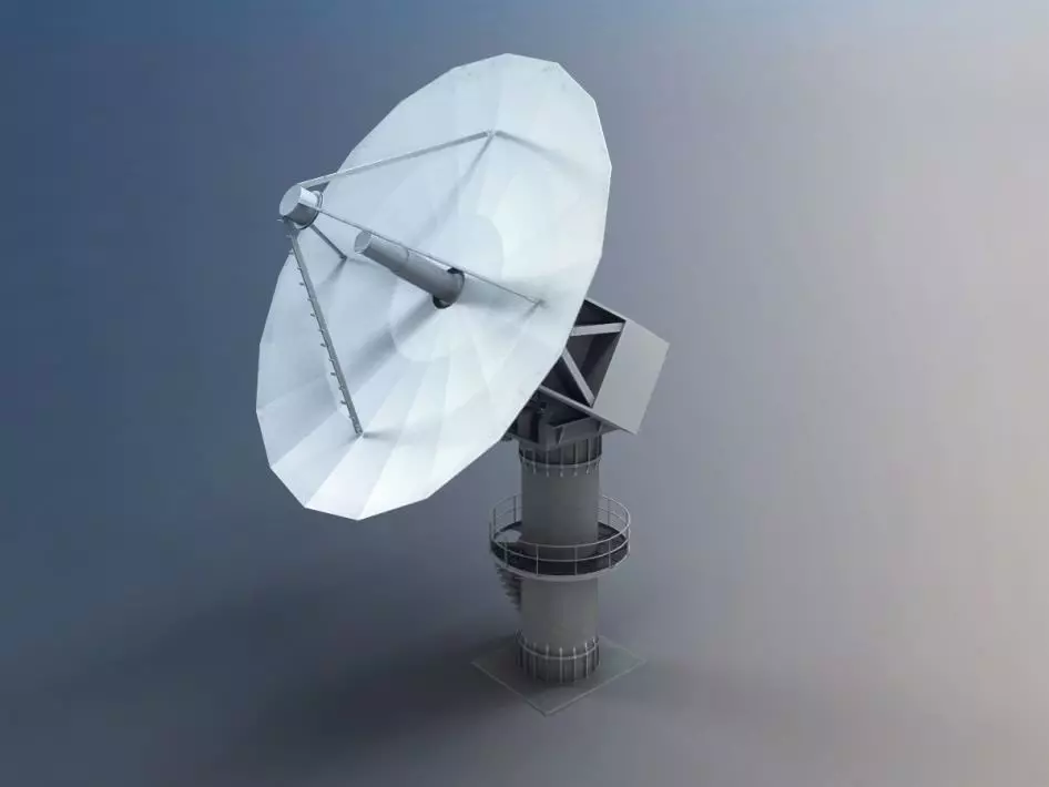 Solar Small Satellite Dish 3D model_0
