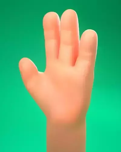 Cartoon Hand - Rigged  3D model