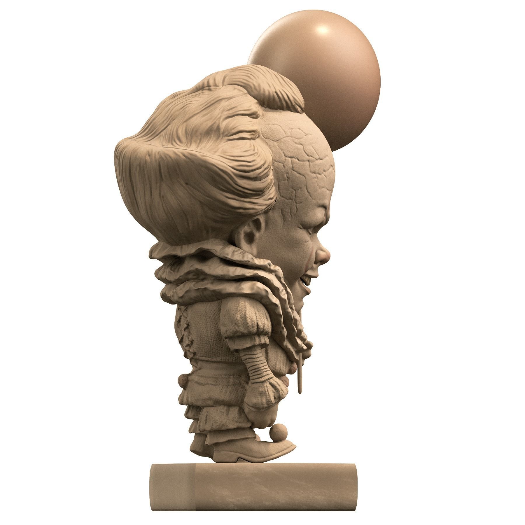It 3d Model figurine with ball 3D print model_2