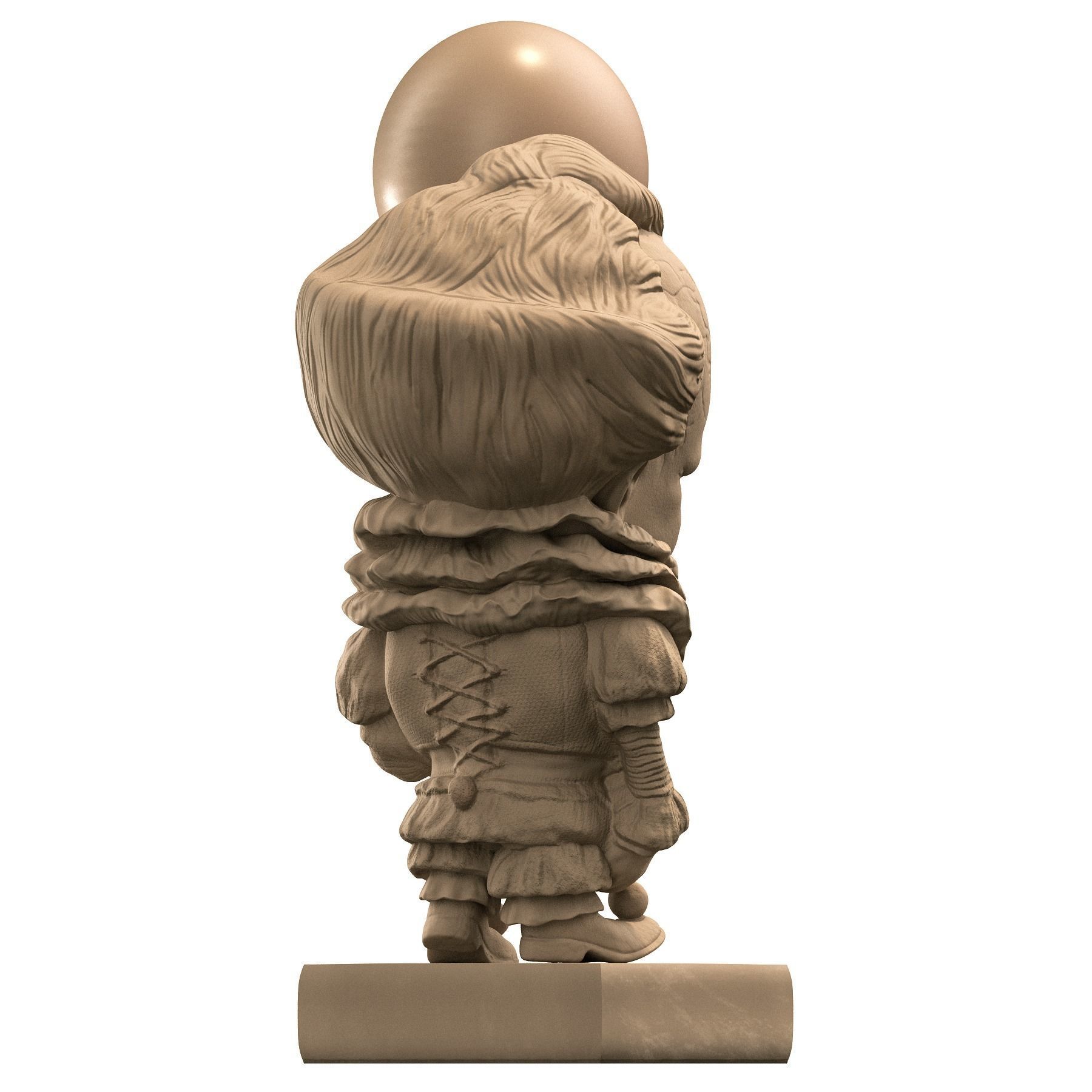 It 3d Model figurine with ball 3D print model_1