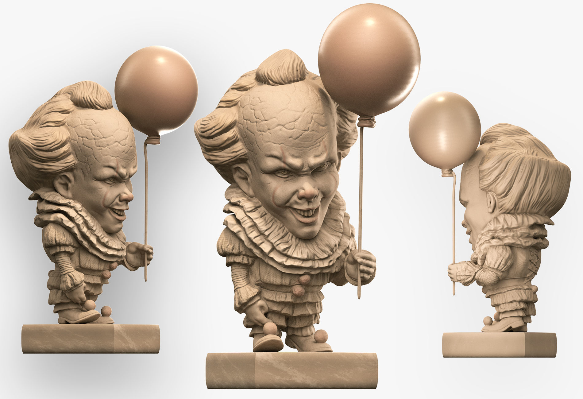 It 3d Model figurine with ball 3D print model_16