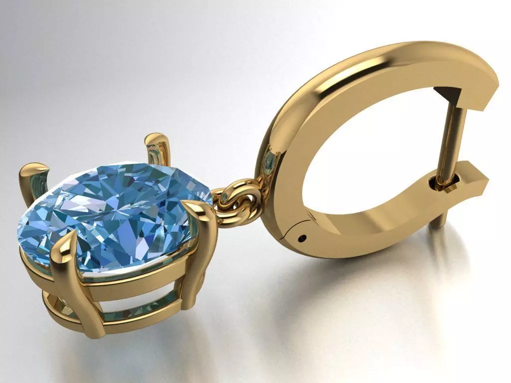 Earring oval 432 3D print model