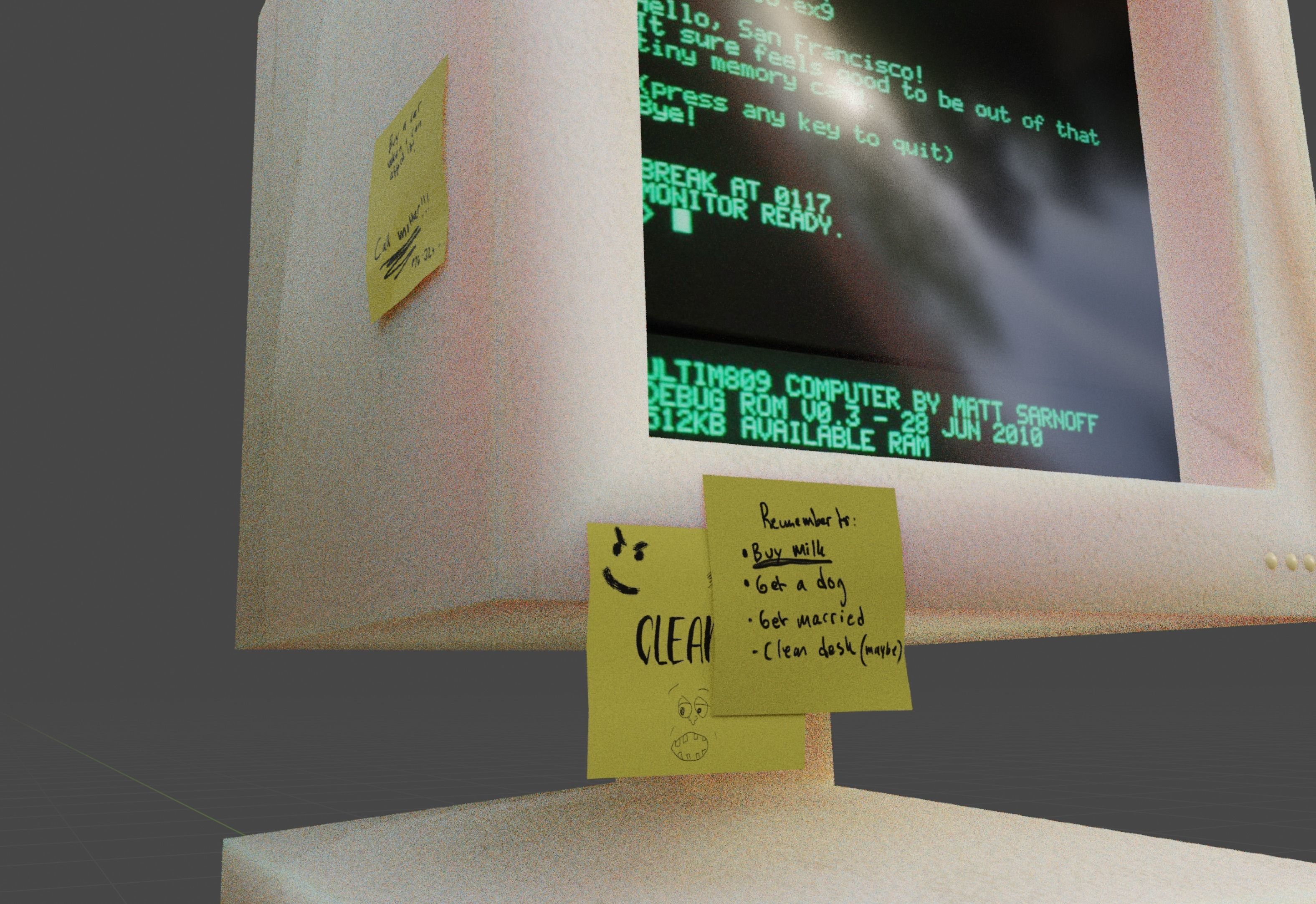 90s Low-Poly computer Low-poly 3D model_1