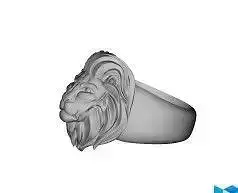3d models ring with head of lion
