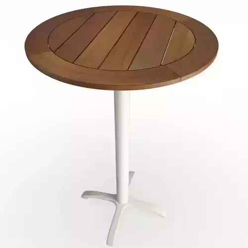 Wooden Round Hightable And Metallic Legs