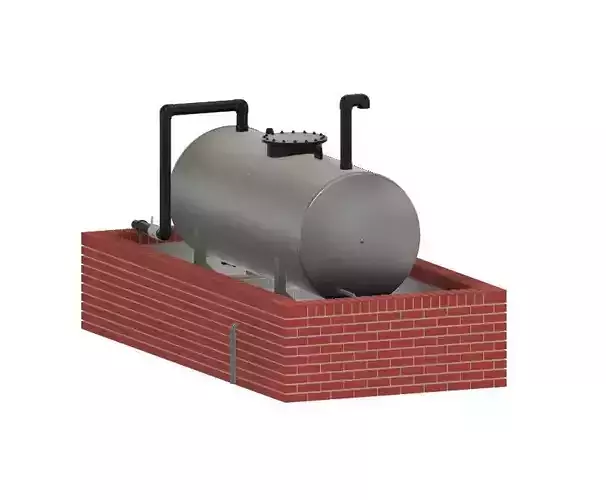 Model Railway Oil Tank with Brick Bund 3D print model