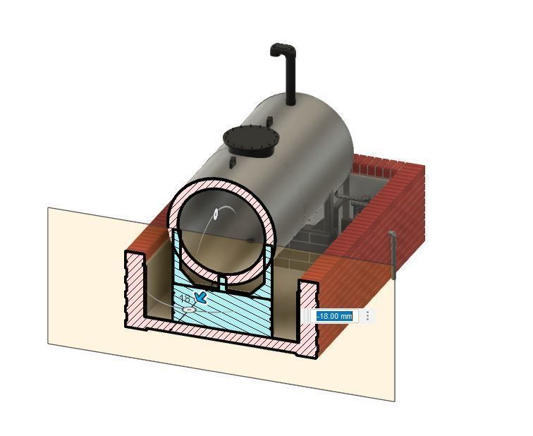 Model Railway Oil Tank with Brick Bund 3D print model_17