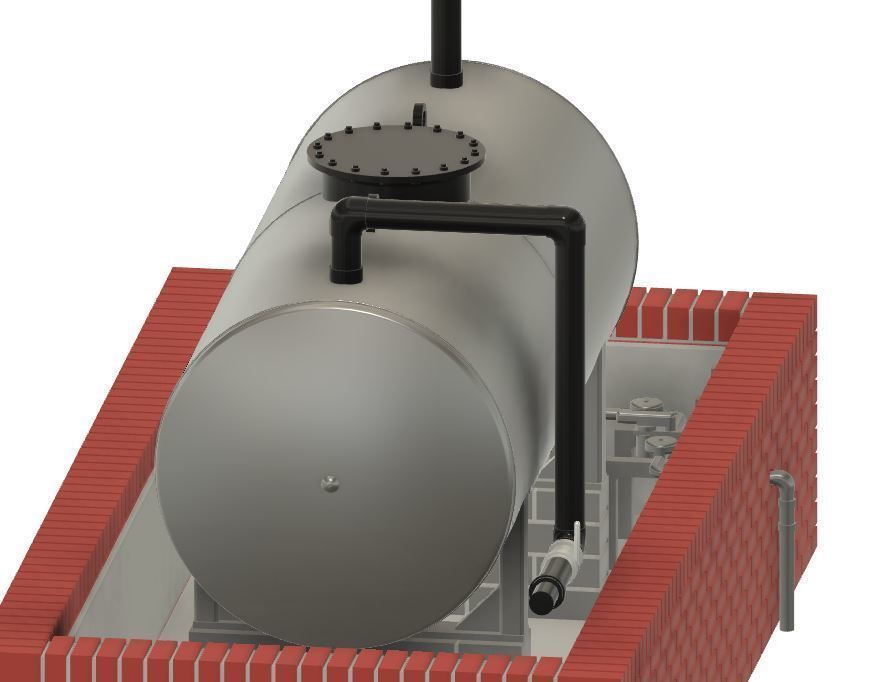 Model Railway Oil Tank with Brick Bund 3D print model_20