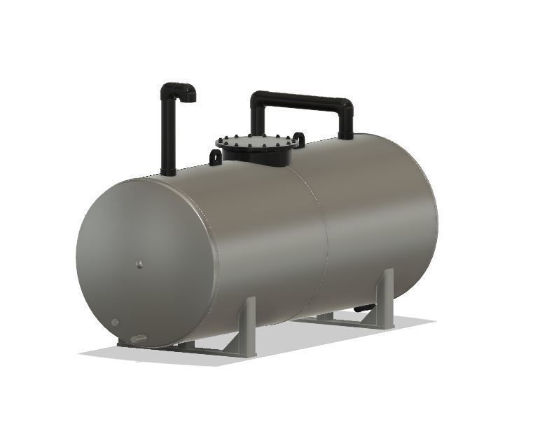 Model Railway Oil Tank with Brick Bund 3D print model_11