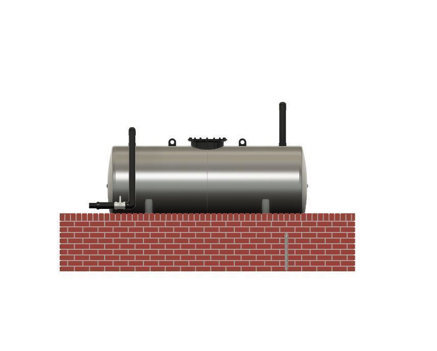 Model Railway Oil Tank with Brick Bund 3D print model_5