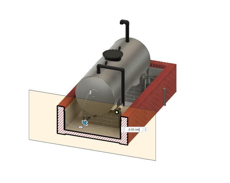 Model Railway Oil Tank with Brick Bund 3D print model_16