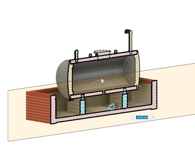 Model Railway Oil Tank with Brick Bund 3D print model_19