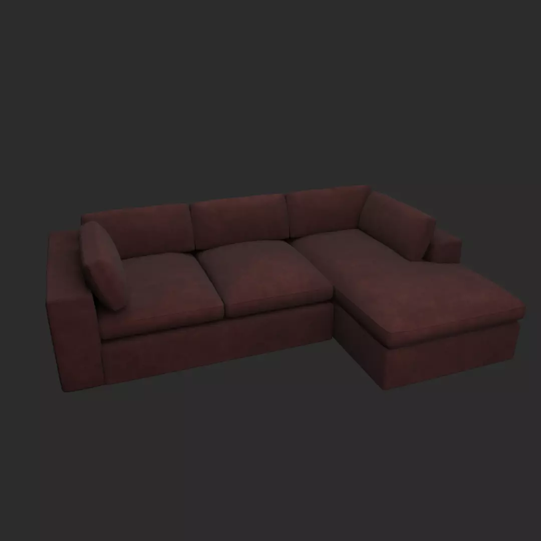 Leather sofa Free low-poly 3D model
