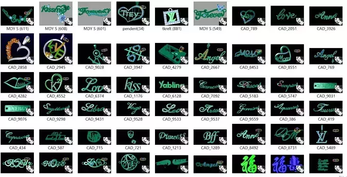 97 Hip Hop Letters Words 3dm models