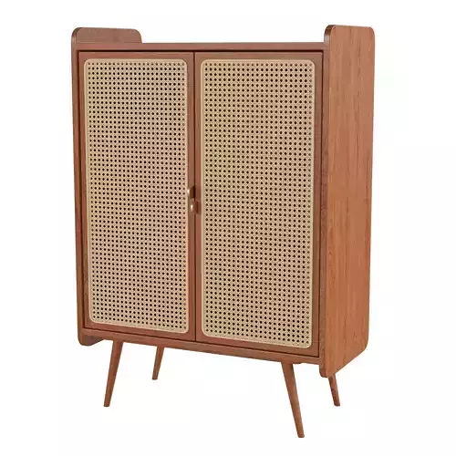 Homary-Nordic Walnut Shoe Cabinet 3D model