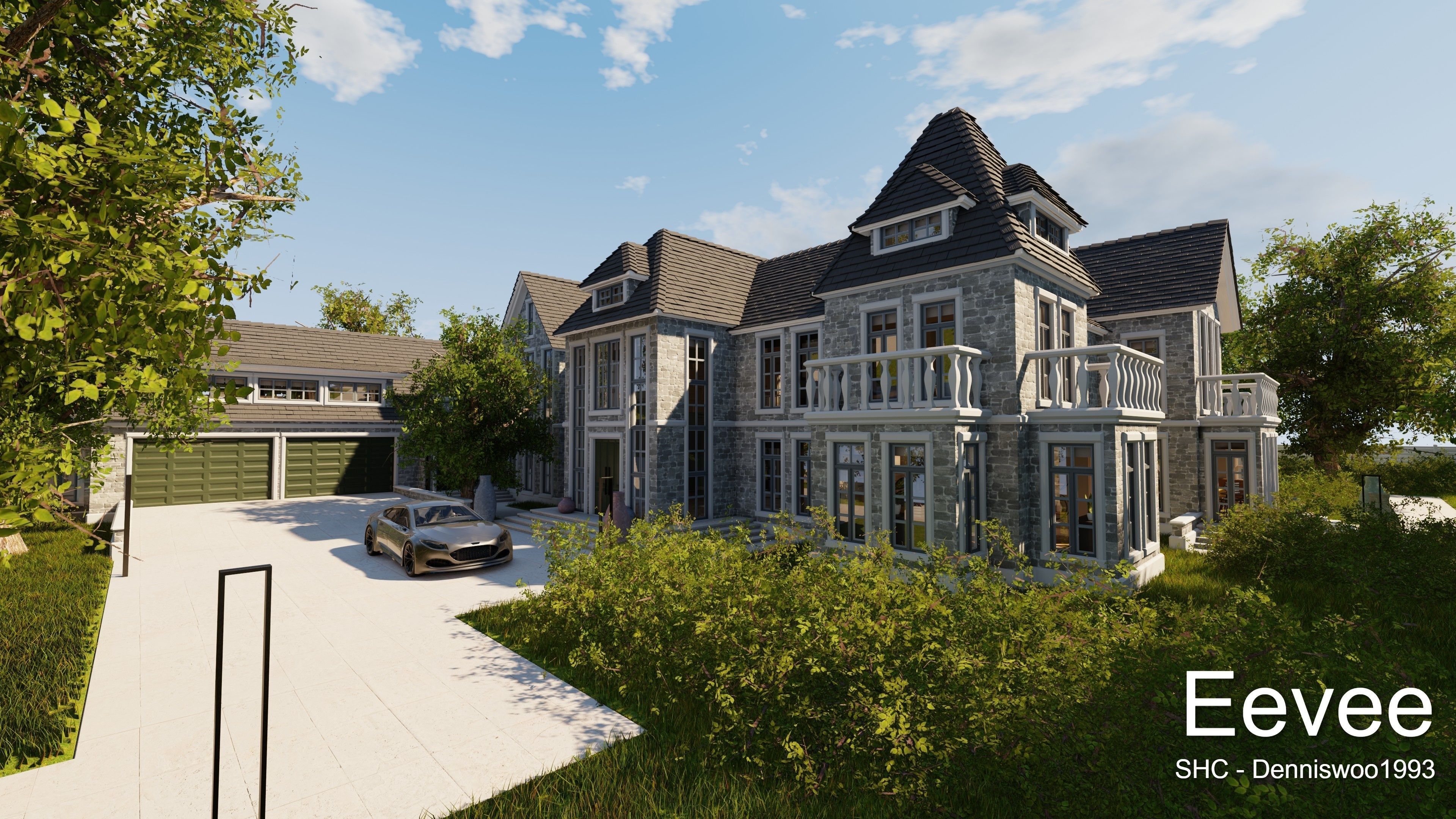 Large Mansion 2021 Blender Eevee and Cycles 1 3D model_41