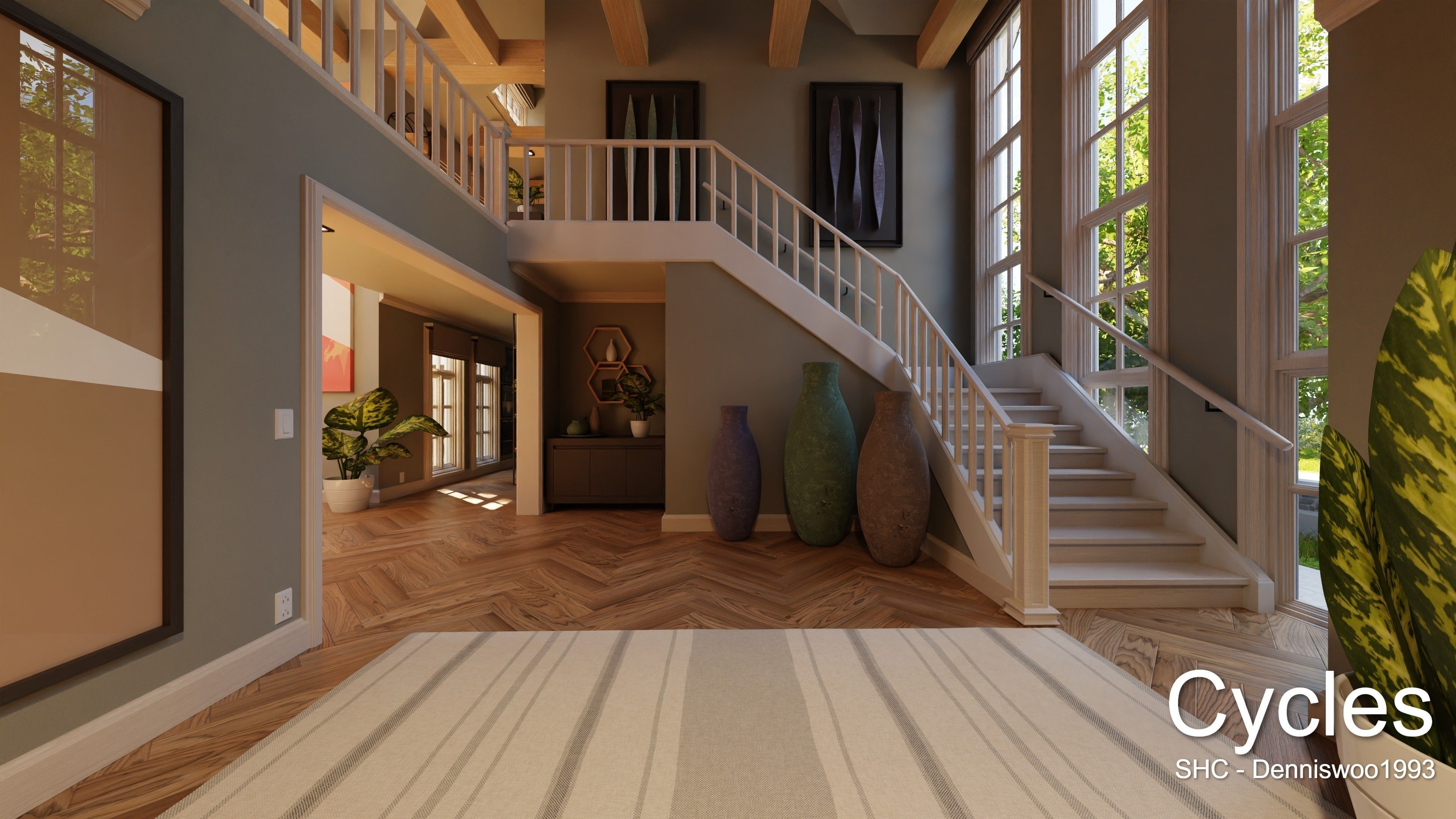 Large Mansion 2021 Blender Eevee and Cycles 1 3D model_13