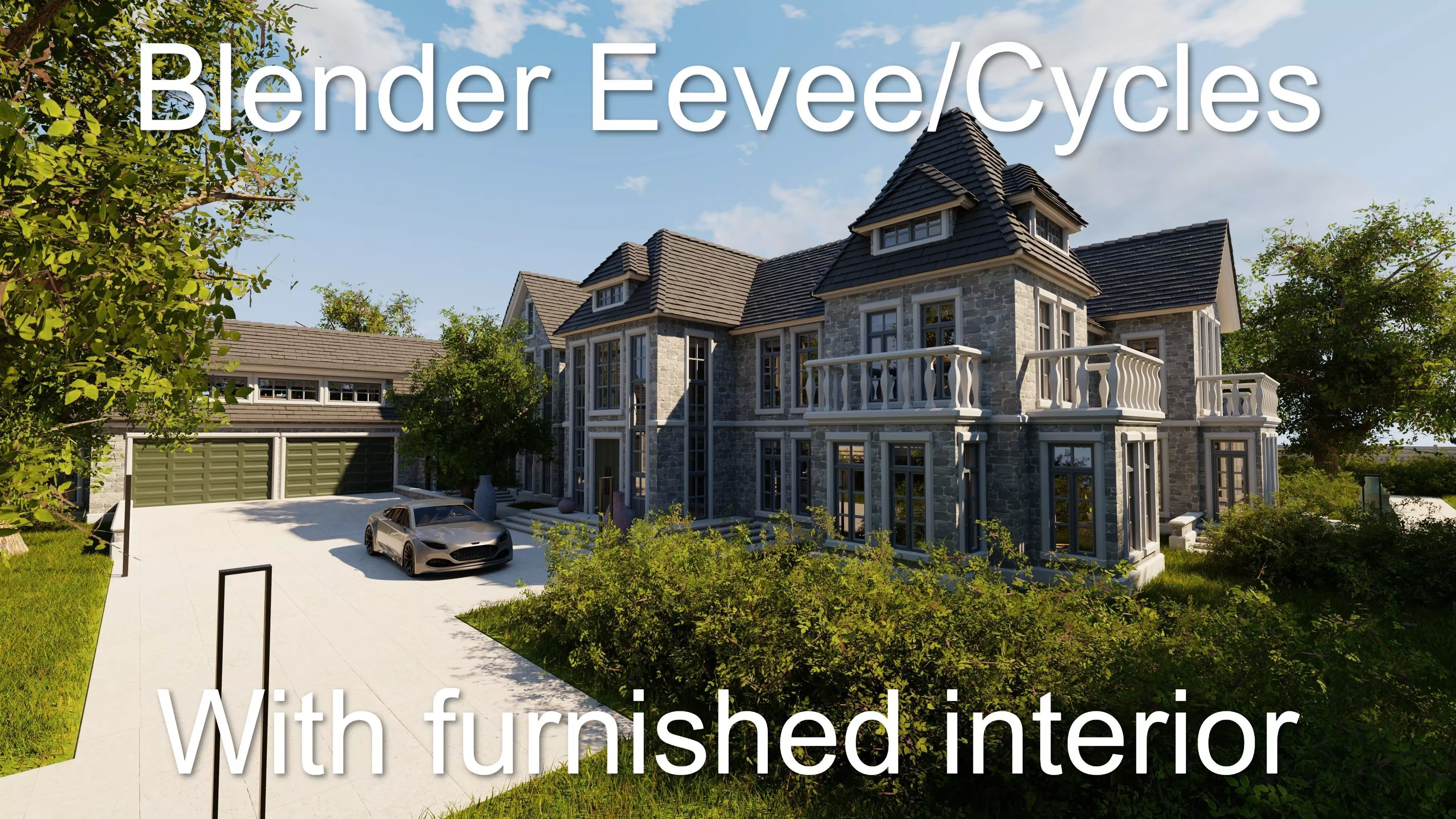 Large Mansion 2021 Blender Eevee and Cycles 1 3D model_0