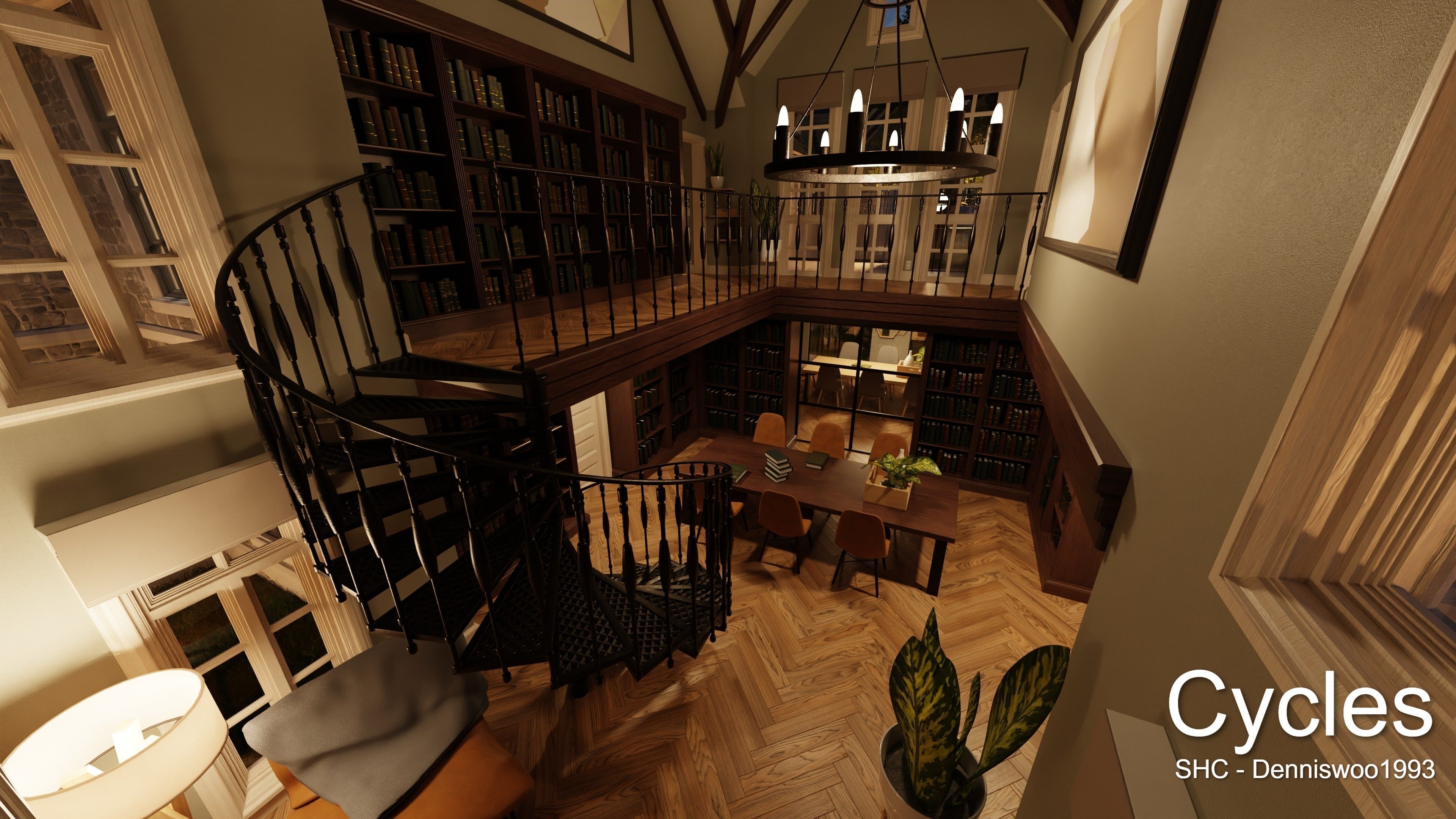 Large Mansion 2021 Blender Eevee and Cycles 1 3D model_39