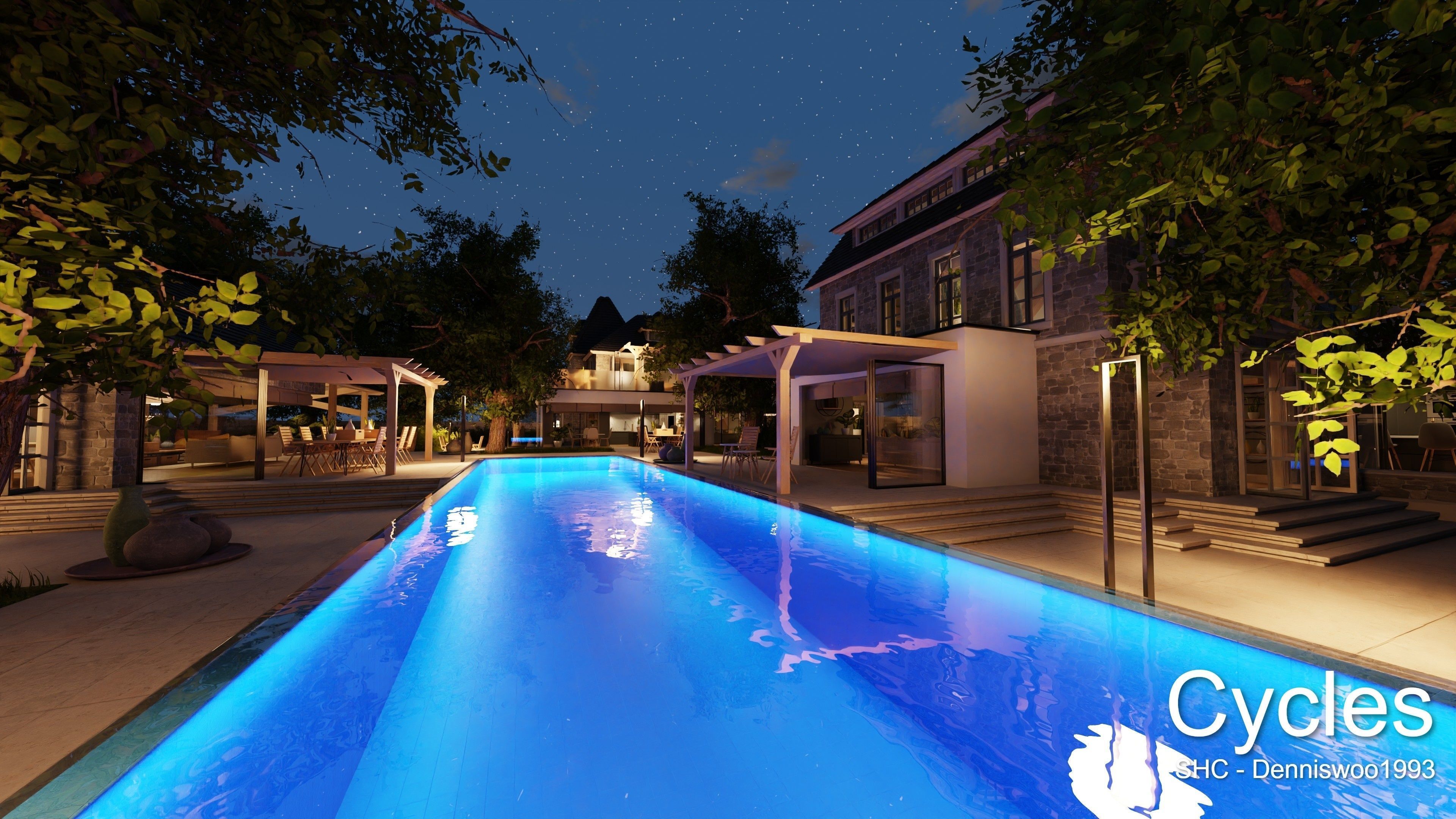 Large Mansion 2021 Blender Eevee and Cycles 1 3D model_5