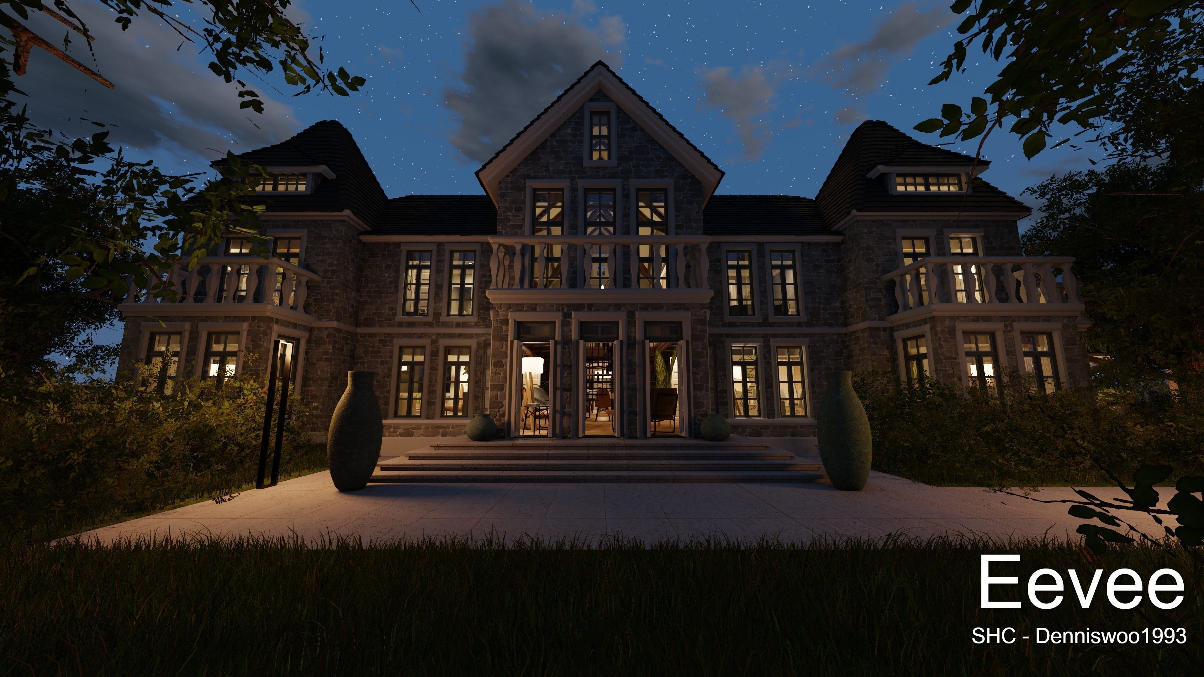 Large Mansion 2021 Blender Eevee and Cycles 1 3D model_106