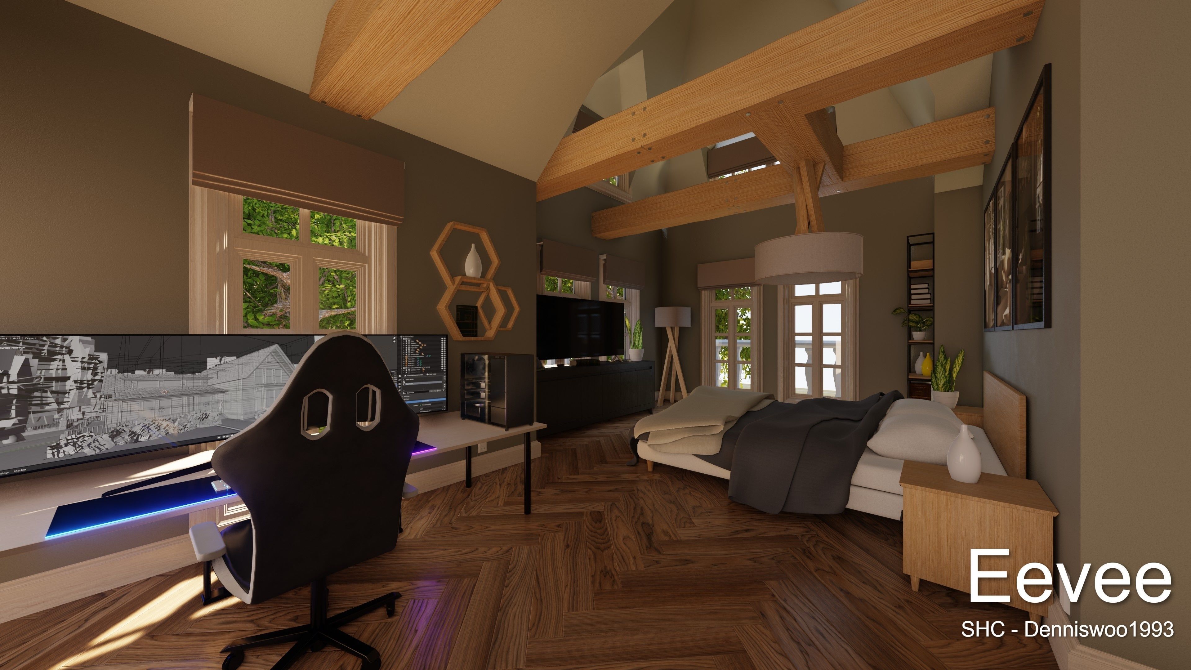 Large Mansion 2021 Blender Eevee and Cycles 1 3D model_64
