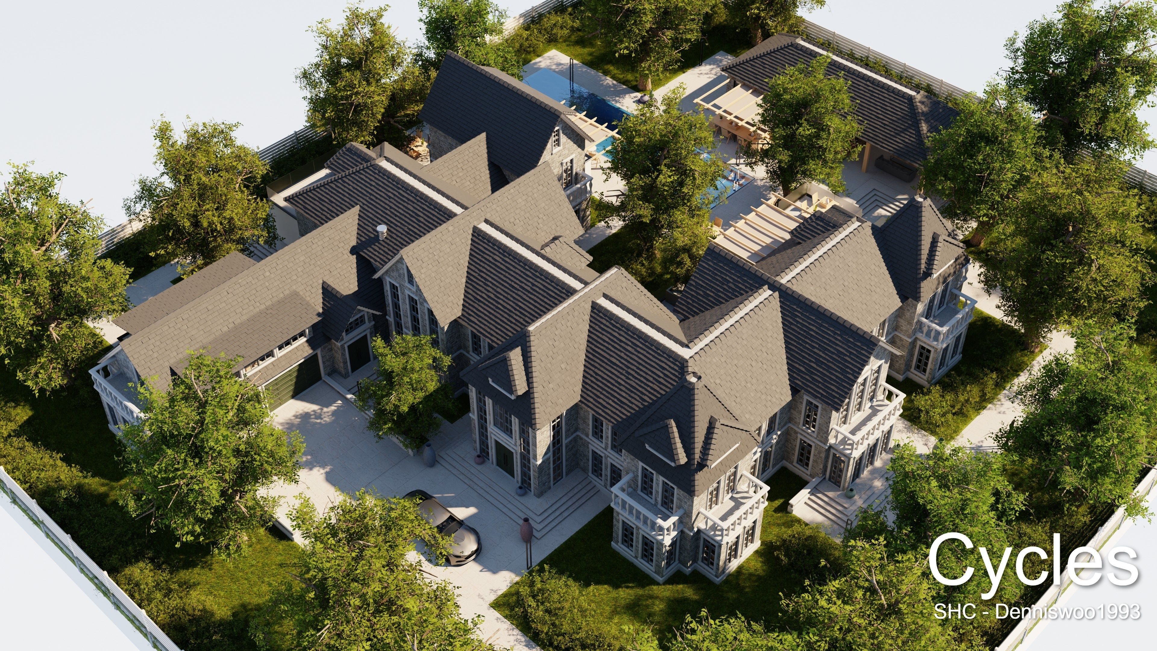 Large Mansion 2021 Blender Eevee and Cycles 1 3D model_18
