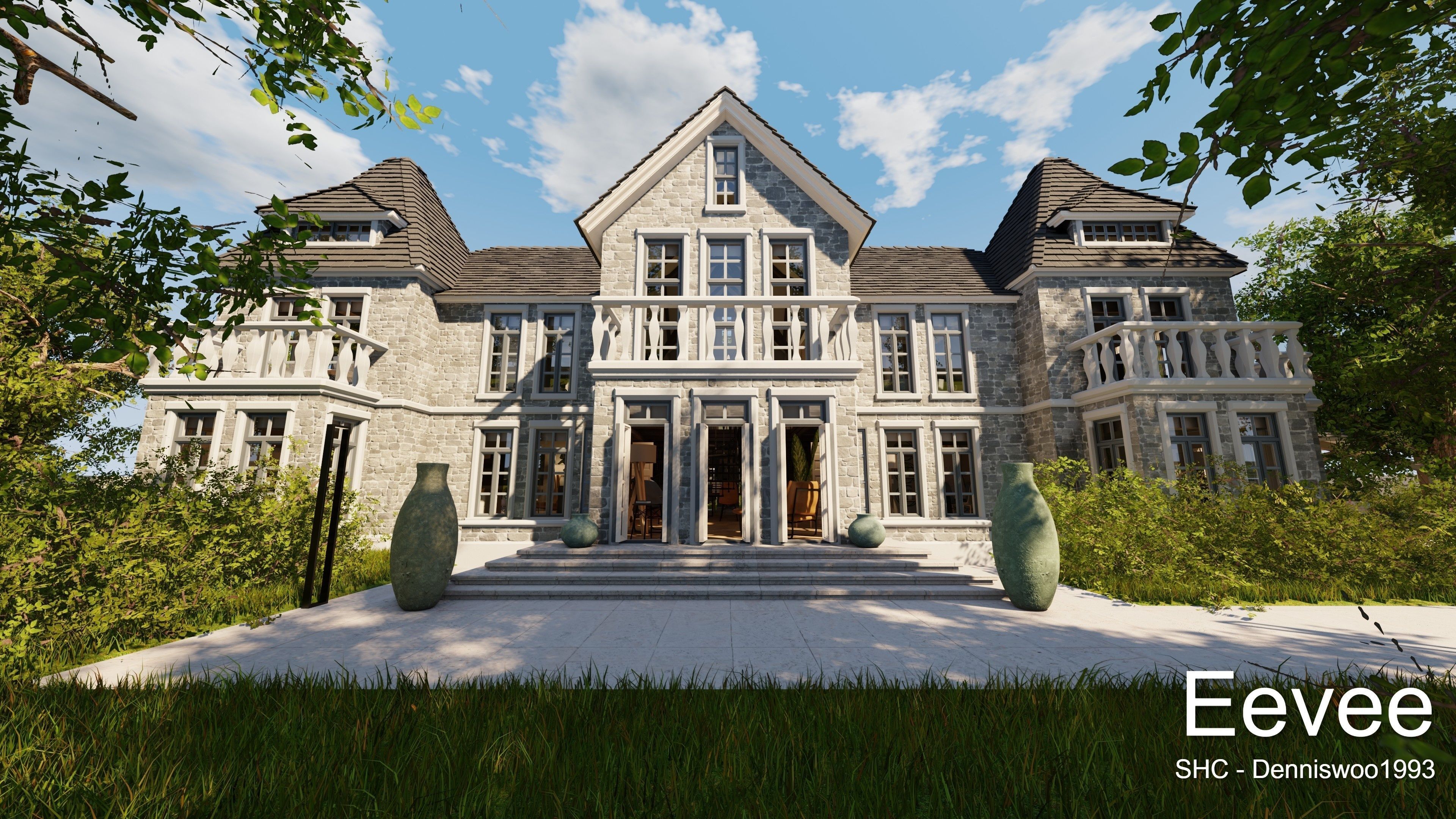 Large Mansion 2021 Blender Eevee and Cycles 1 3D model_93