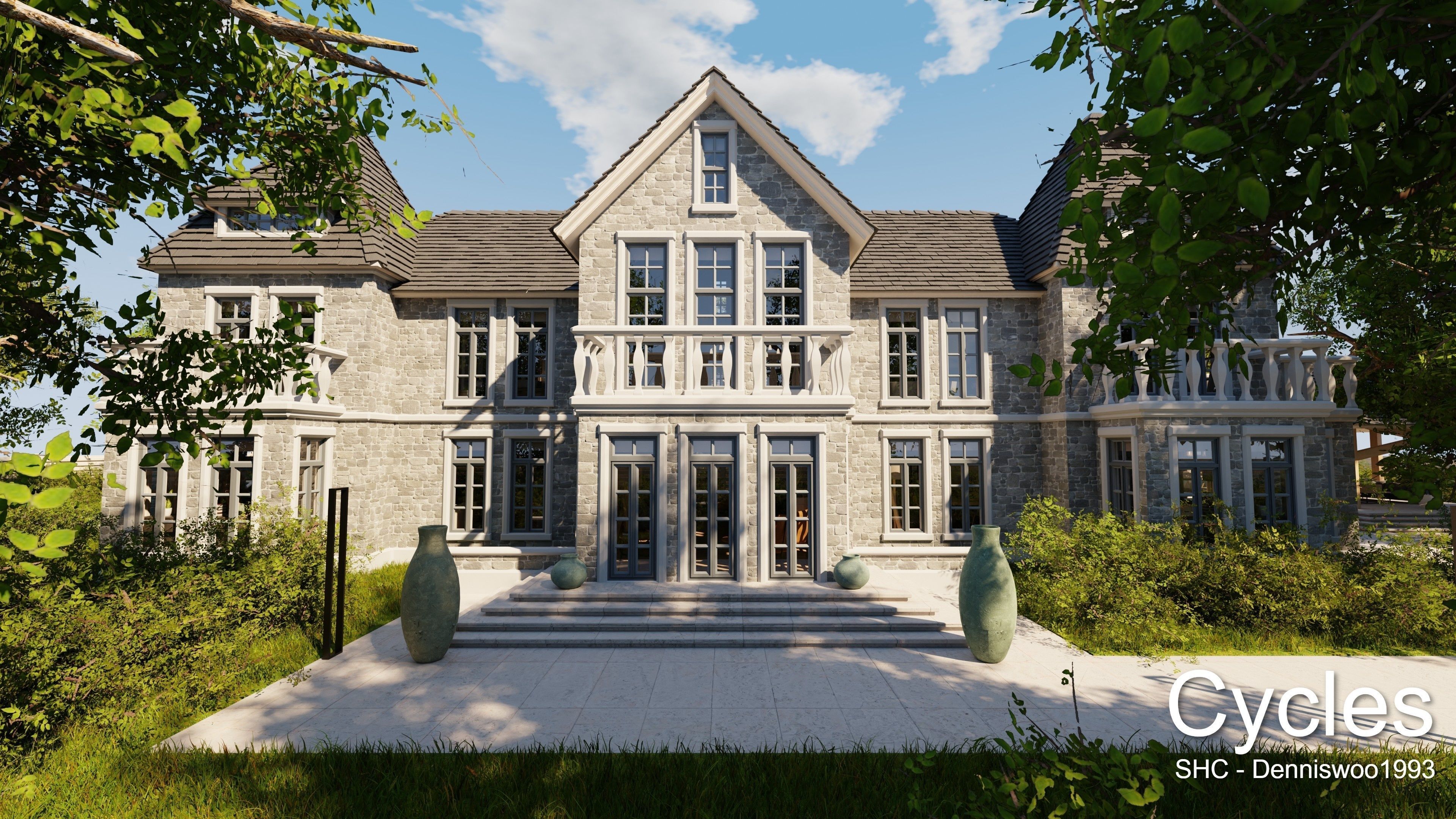 Large Mansion 2021 Blender Eevee and Cycles 1 3D model_33