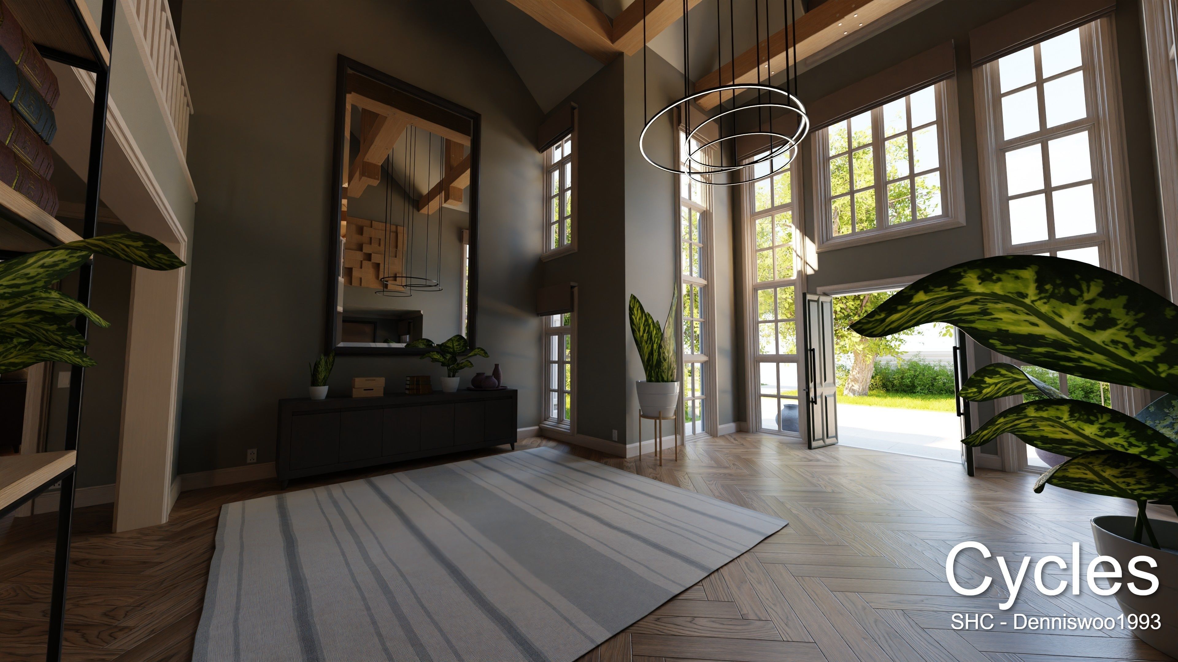 Large Mansion 2021 Blender Eevee and Cycles 1 3D model_9