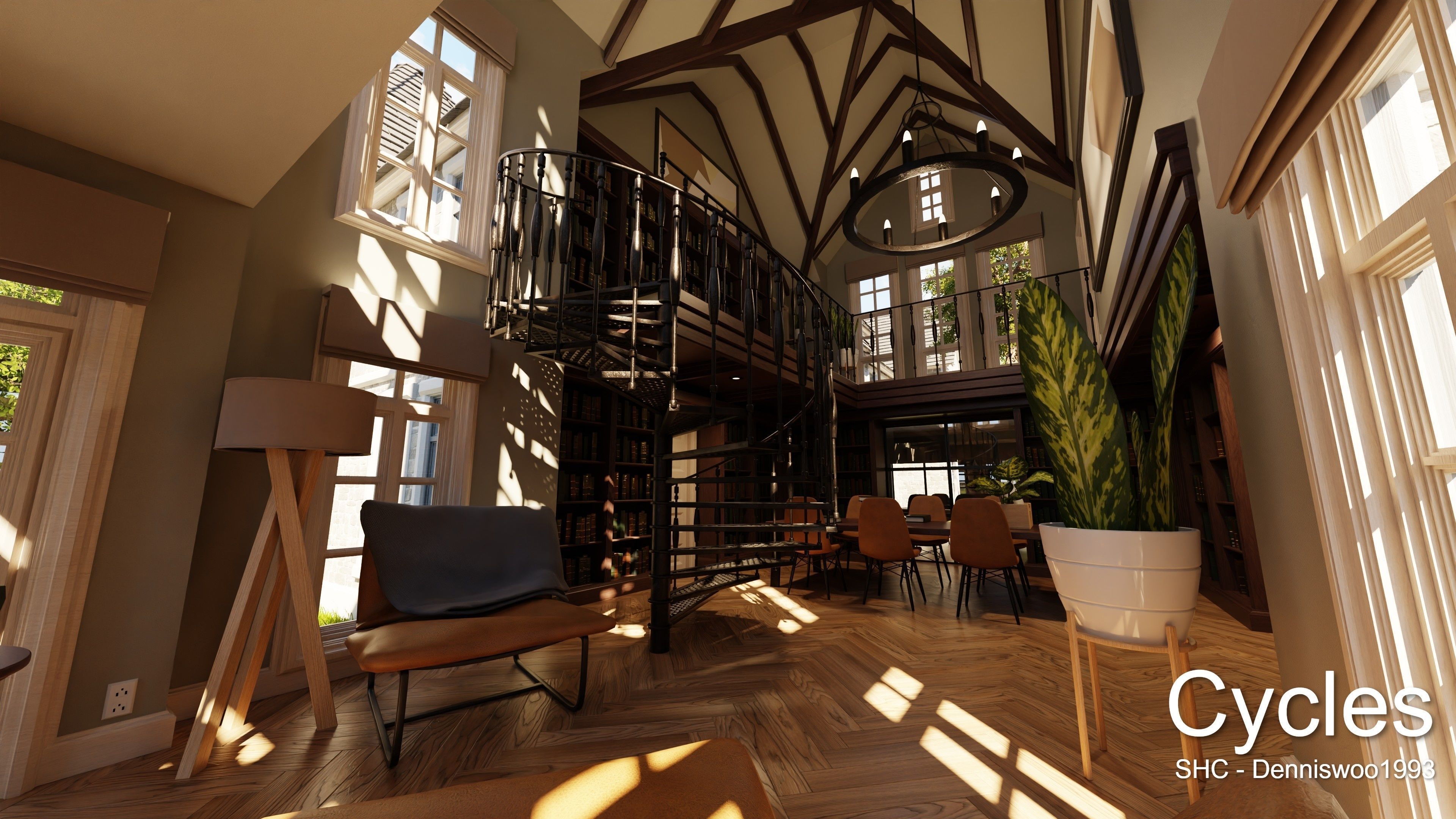 Large Mansion 2021 Blender Eevee and Cycles 1 3D model_28