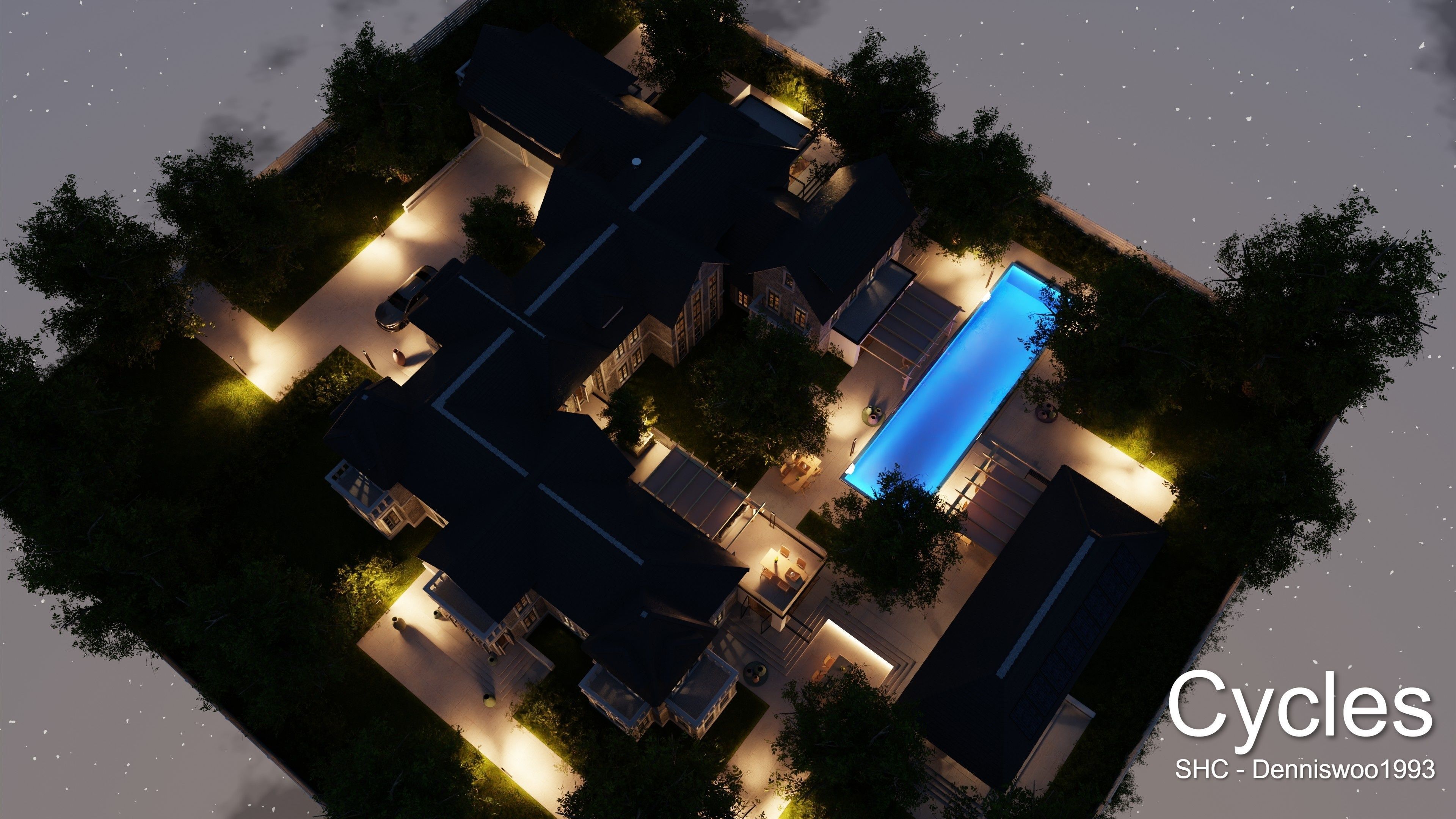 Large Mansion 2021 Blender Eevee and Cycles 1 3D model_36
