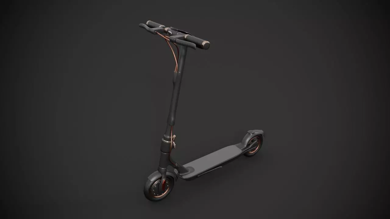 Electric scooter 3D model_0