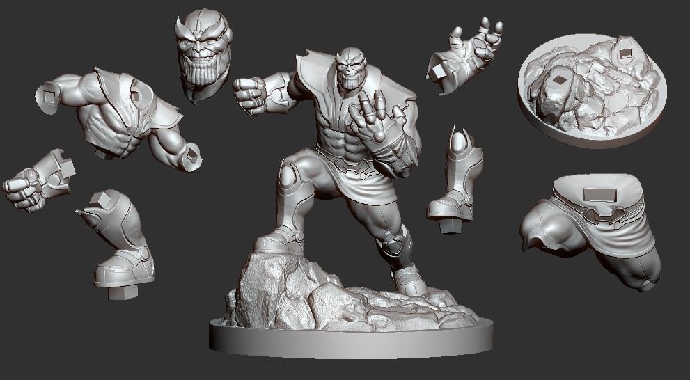 Thanos statue pose 2 3D print model_2