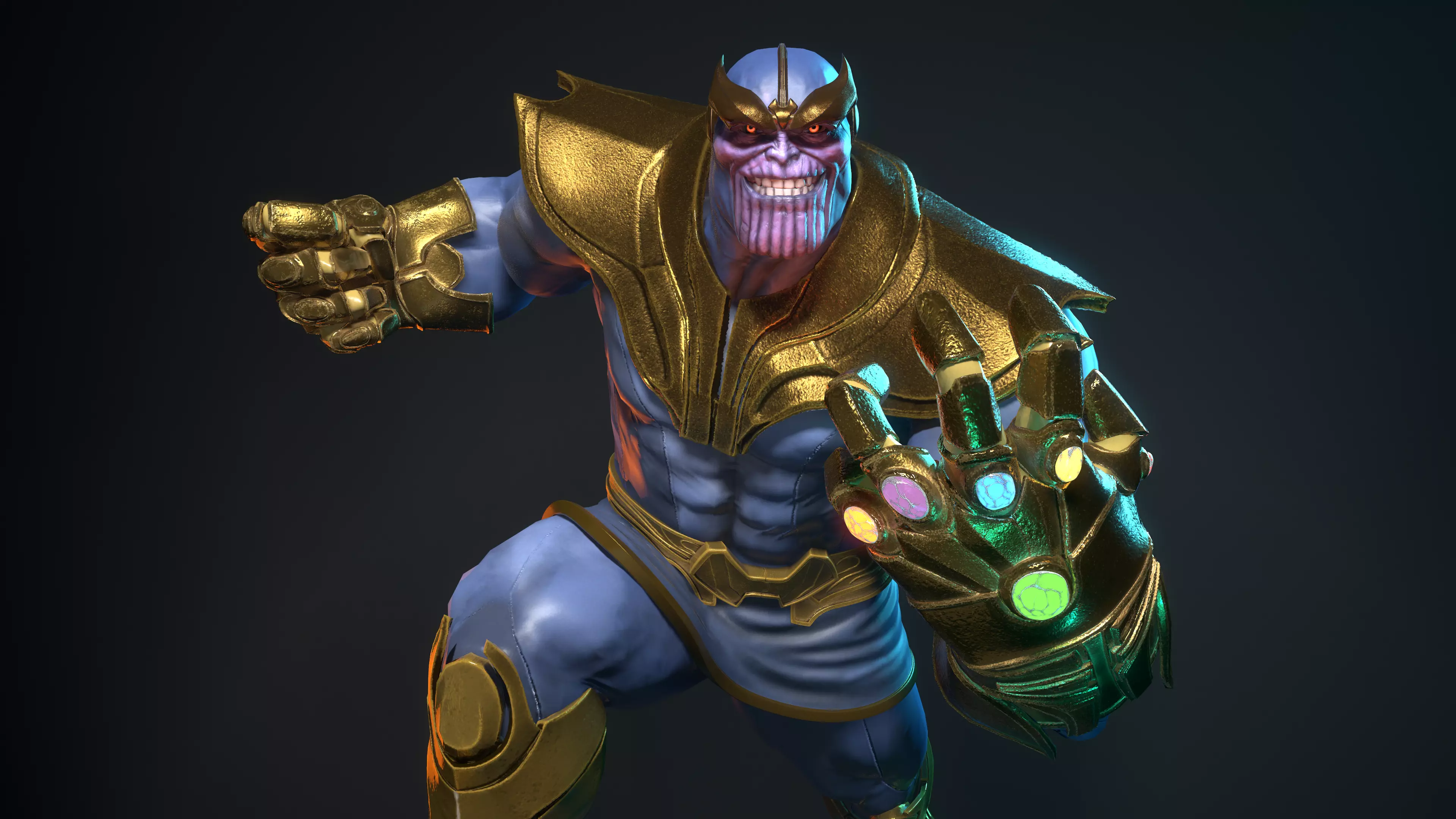 Thanos statue pose 2 3D print model_0