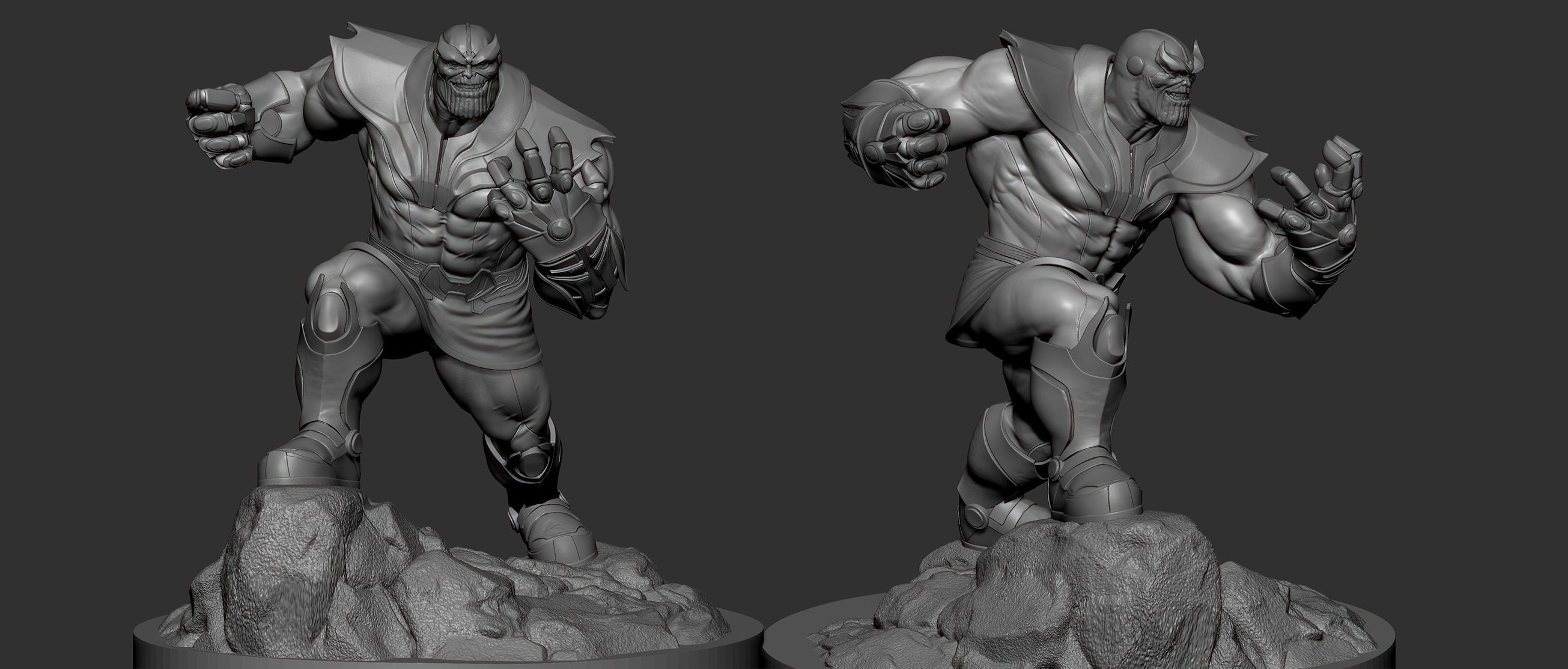 Thanos statue pose 2 3D print model_3